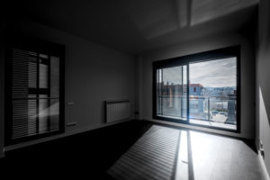 Empty interior without furniture and without people of a modern apartment in the suburbs of Barcelona Empty interior without furniture and without people of a modern apartment in the suburbs of Barcelona
